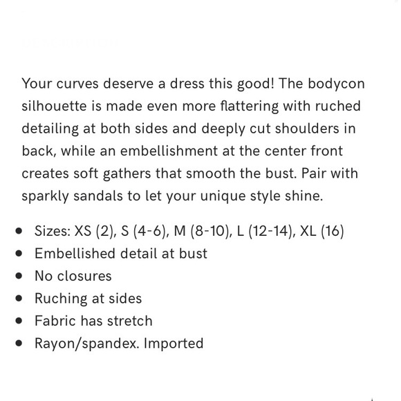 NWT Embellished Ruched Bodycon Dress - Picture 13 of 13